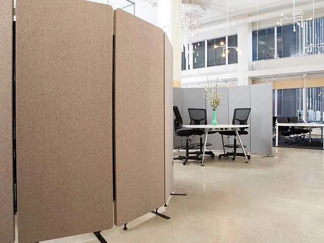 Fabric Covered Floor Screen