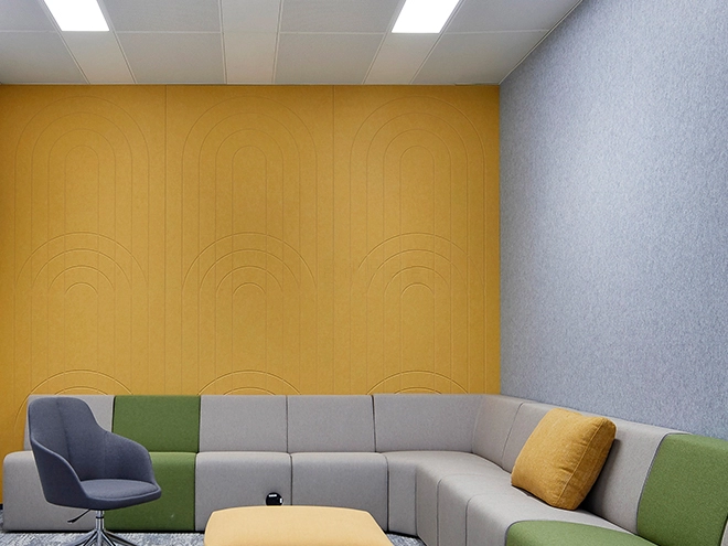 Arc-shaped Groove PET Felt Acoustic Panels