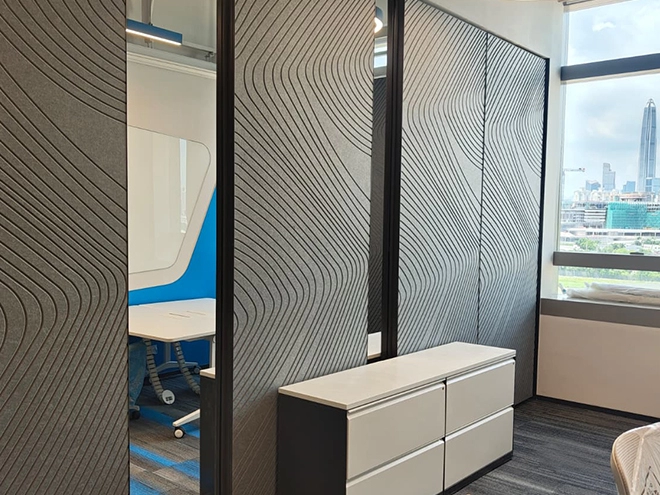 Slant Depth Groove PET Felt Acoustic Panels